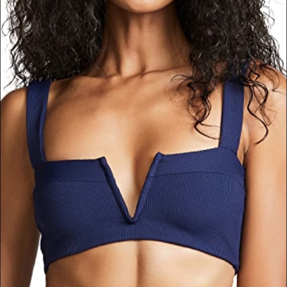 L Space Ribbed Lee Lee Bikini Top - Midnight Blue